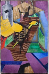 Bodegón con libro (subtítulo: Saint-Matorel, diciembre de 1913 (óleo sobre lienzo)