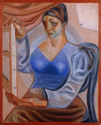 Mujer con una pintura