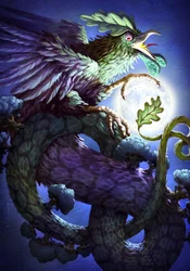 El dragón del bosque a la luz de la luna