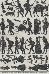 Lámina 2 de figuras para títeres de sombras chinos, 1859.