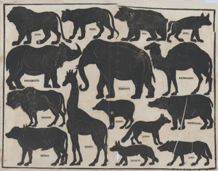 Lámina 5 de figuras para títeres de sombras chinos, ca. 1850-70.