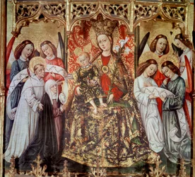 Retablo de Santa Úrsula: Virgen y Niño con Santos y Ángeles