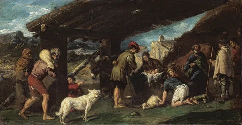La Adoración de los Pastores - Pintura de Juan Ribalta (1597-1628), óleo sobre cobre, ca. 1620