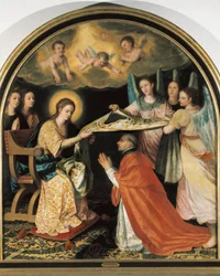 Presentación de la casulla en San Ildefonso (San Ildefonso) Pintura de Juan Sánchez Cotán (1561-1627) Óleo sobre lienzo. Granada, Museo de Bellas Artes de Granada