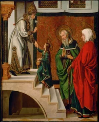 La Presentación de la Virgen en el Templo (pintura sobre madera)
