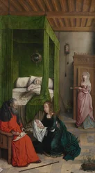 El nacimiento y la imposición del nombre de Juan el Bautista, 1496-99