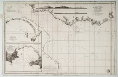 Mapa de Sudamérica y la costa atlántica