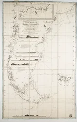 Mapa de Chile, Patagonia, Tierra del Fuego e Islas Malvinas, c.1798 (grabado)