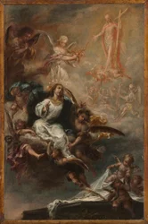 Estudio para "La Asunción de la Virgen" para San Agustín, Sevilla, c.1670-72 (óleo sobre madera)