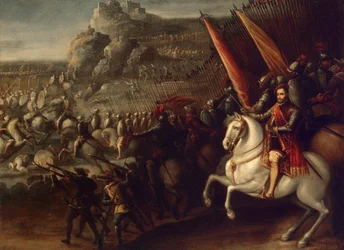 ""escena de batalla"" Pintura de Juan de la Corte (1597-1660) 1643 Dim 66,5x88 cm State Hermitage, San Petersburgo