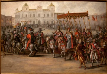 El Camino al Sagrado Imperial por Carlos V (1500-1558) en Bolonia (Italia), 24 de febrero