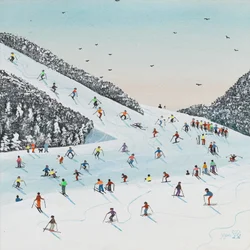 Carrera cuesta abajo (gouache sobre papel)