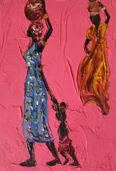 Mujeres africanas cargando ollas
