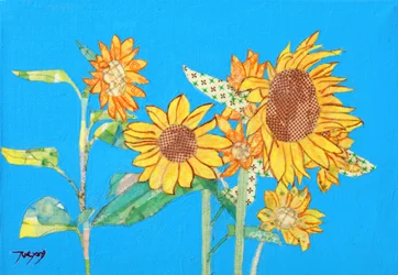 Collage de girasoles luminosos