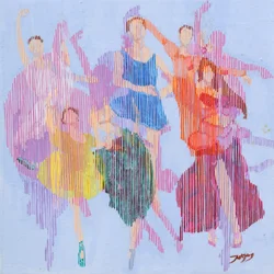 Bailarines de ballet llenos de color