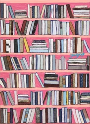 Estanterías de libros de colores