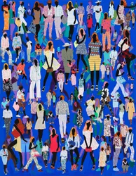 Multitud de gente con ropa de colores
