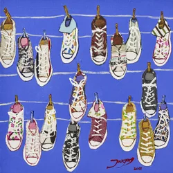 Zapatillas colgantes de colores