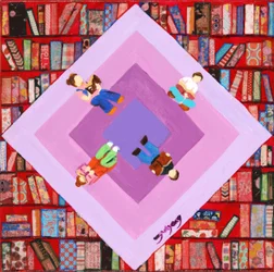Lectores de la biblioteca acogedora