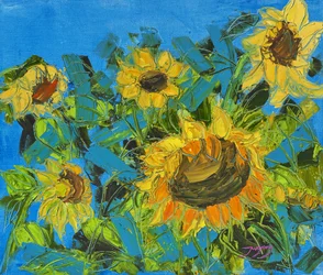 Girasoles dorados de verano