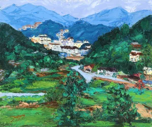 Tranquila aldea de montaña