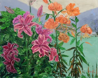 Lirios rosa y naranja