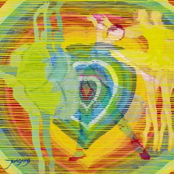 Corazón de danza abstracta y vibrante