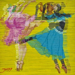 Bailarines de ballet llenos de energía