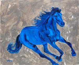 Caballo azul brillante