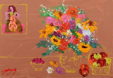 Flores vibrantes: la violonchelista