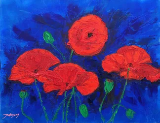 Amapolas de un rojo intenso