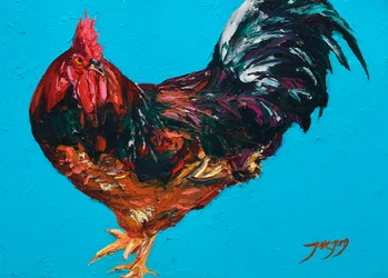 Gallo rojo brillante