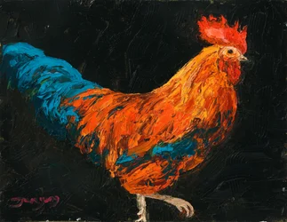 El gallo se pavonea con energía