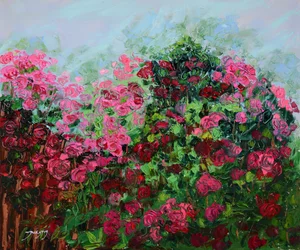 Un jardín de rosas lleno de colorido