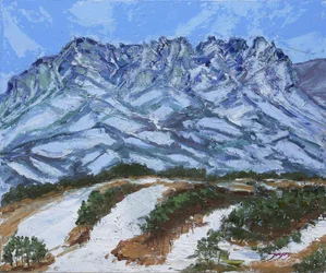 Paisaje de montaña en invierno