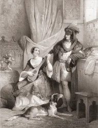 Rey Carlos VII de Francia con Agnes Sorel