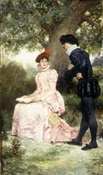 Una pareja cortejando, 1880