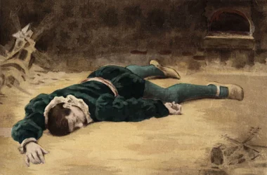 El cuerpo de Briquenarilles delante de un horno. Pantagruel. Ilustración de Jules Garnier. En "Rabelais et l