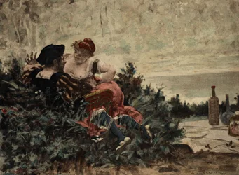 Grandbuckthorn, el padre de Gargantúa, y Gargamelle, la madre de Gargantúa. Gargantúa. Ilustración de Jules Garnier. En "Rabelais et l