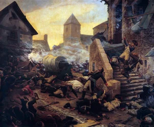 La muerte del general Moulin durante los combates de Cholet en 1794