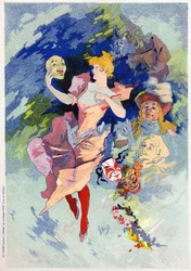 Arte. Entretenimiento. La comedia. Alegoría de Jules Cheret, Francia, c.1890