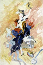 Dibujo de Cherret para el Carnaval (finales del siglo XIX)
