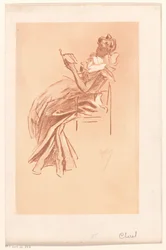 Mujer joven leyendo en una silla