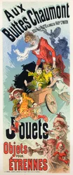 Estilo de vida. La tienda de juguetes Buttes Chaumont. Cartel por Jules Chéret, Francia, c.1890