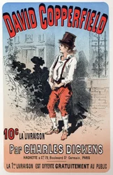 Literatura. David Copperfield, de Charles Dickens. Cartel de Jules Cheret para una edición en fascículos, Francia, c.1860-70