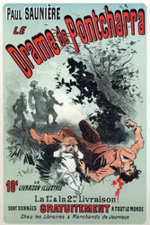 Literatura. El drama de Pontcharra, serie de Paul Sauniere. Cartel de Jules Cheret, Francia, c.1880