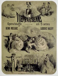 Cartel para la ópera bufa “La vie parisienne” por Jacques Offenbach (1819-1880)