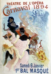 Póster de Cherret para el Carnaval de 1894 en el Teatro de la Ópera
