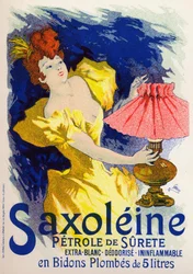 Ciencia. Energía. Saxoleine, aceite para lámpara. Cartel de Jules Cheret, Francia