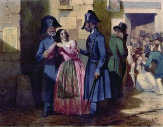 Arresto de una prostituta por la policía, c.1835